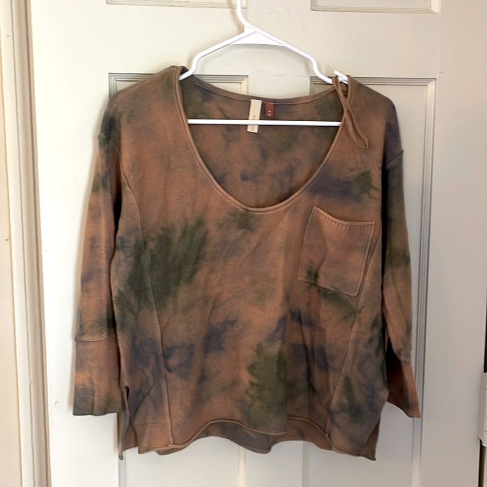 Anthropologie tie dye cashmere pullover sweater, xs